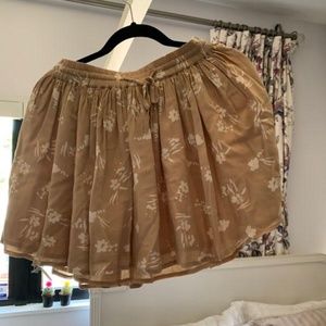 Tan Floral Skirt
